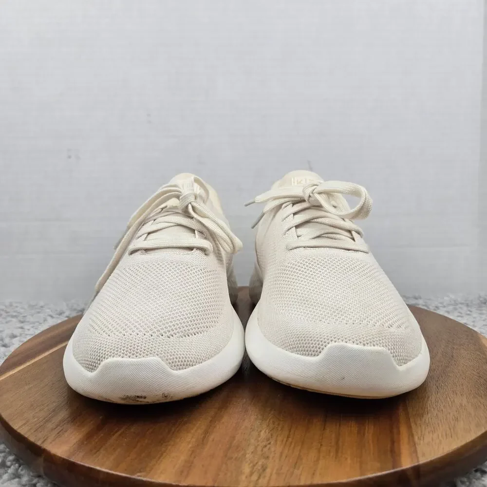 Kizik Womens 9 Athens White Creme Knit Slip On Hands-Free Casual Daily Sneaker